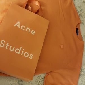 Acne Studios Face Logo Pale Pink Sweatshirt